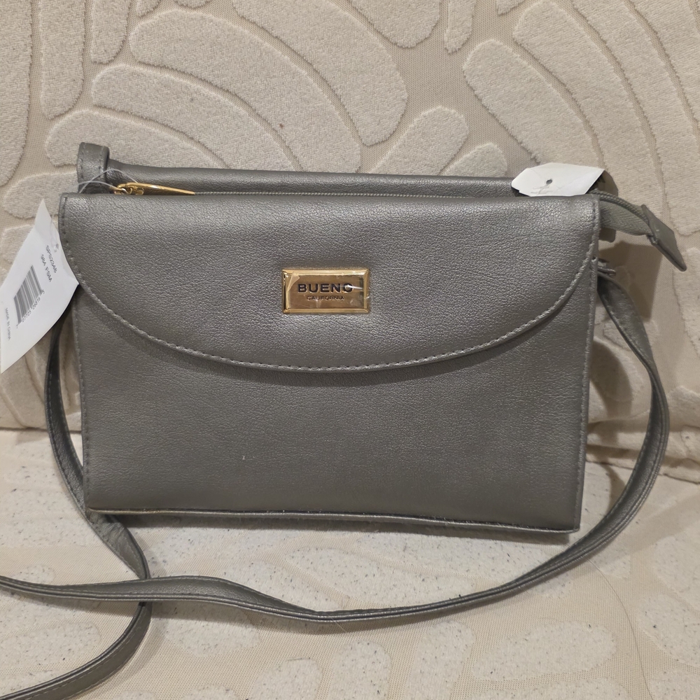 BUENO Silver Crossbody Bag - Sleek Everyday Shoulder Purse